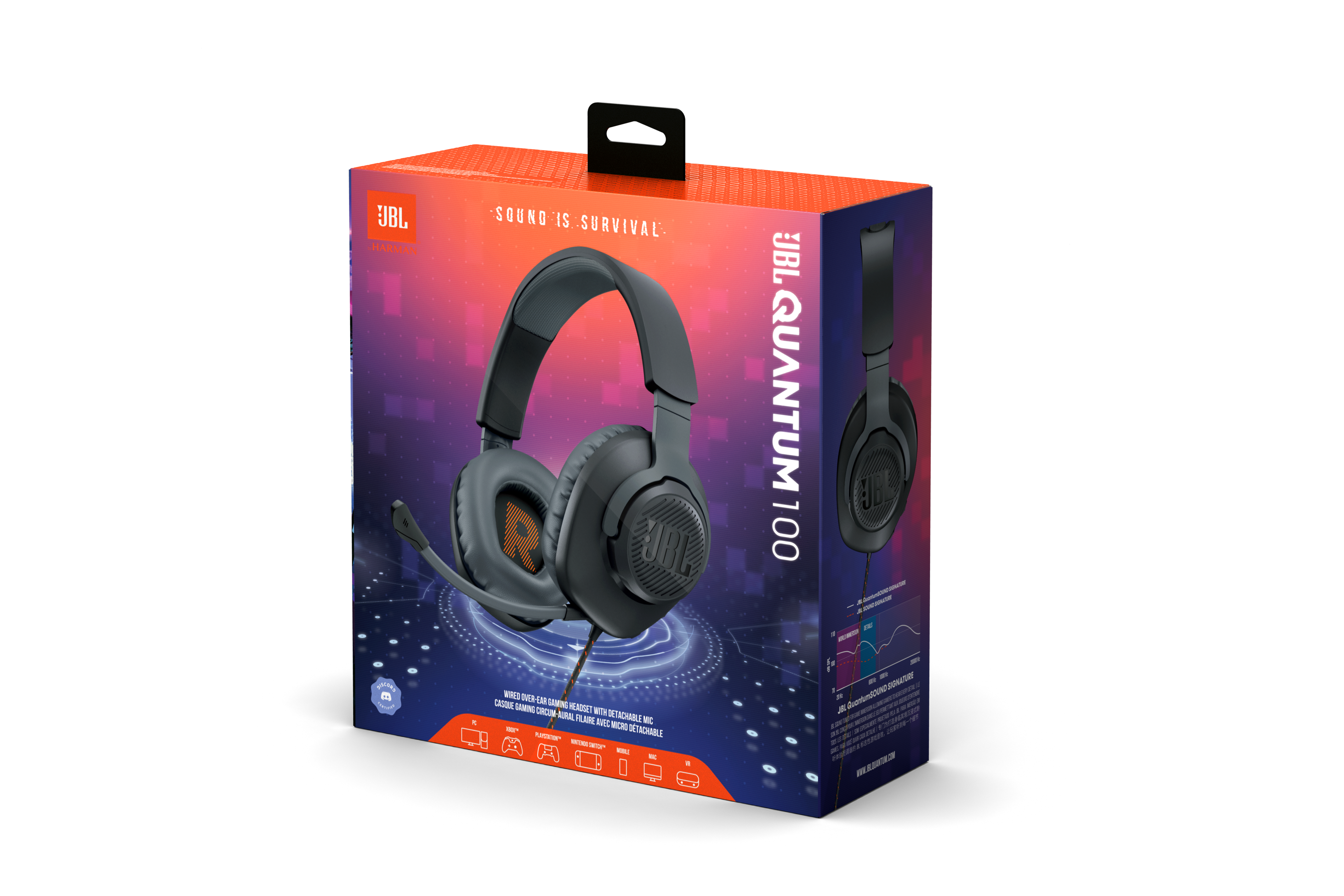 JBL Quantum 100 - Black - Wired over-ear gaming headset with flip-up mic - Detailshot 15